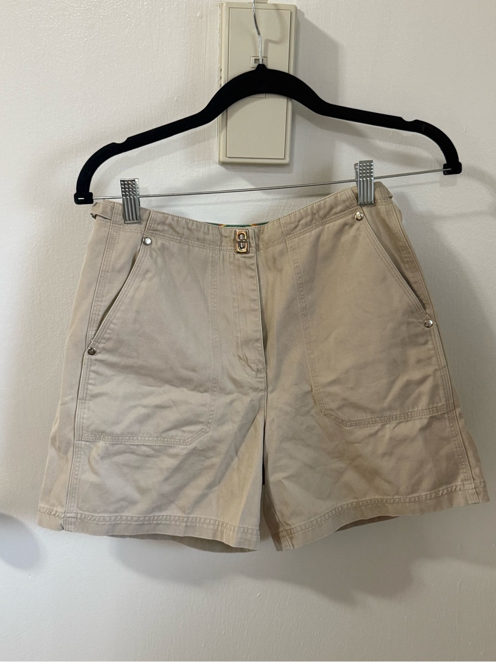 Lauren Ralph Lauren silver hardware khaki shorts women, 6P